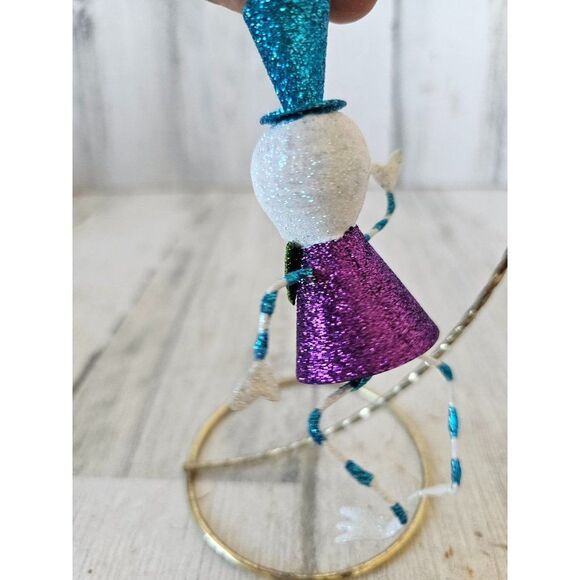 Pier 1 skeleton glitter Halloween ornament skull vintage Xmas tree unique - Picture 4 of 8